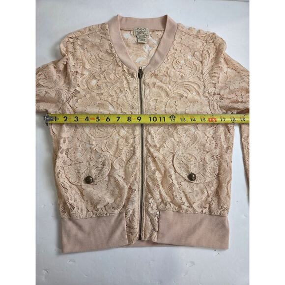 Eyelash Couture Lace Cream Zip Up Jacket Large - Picture 2 of 6